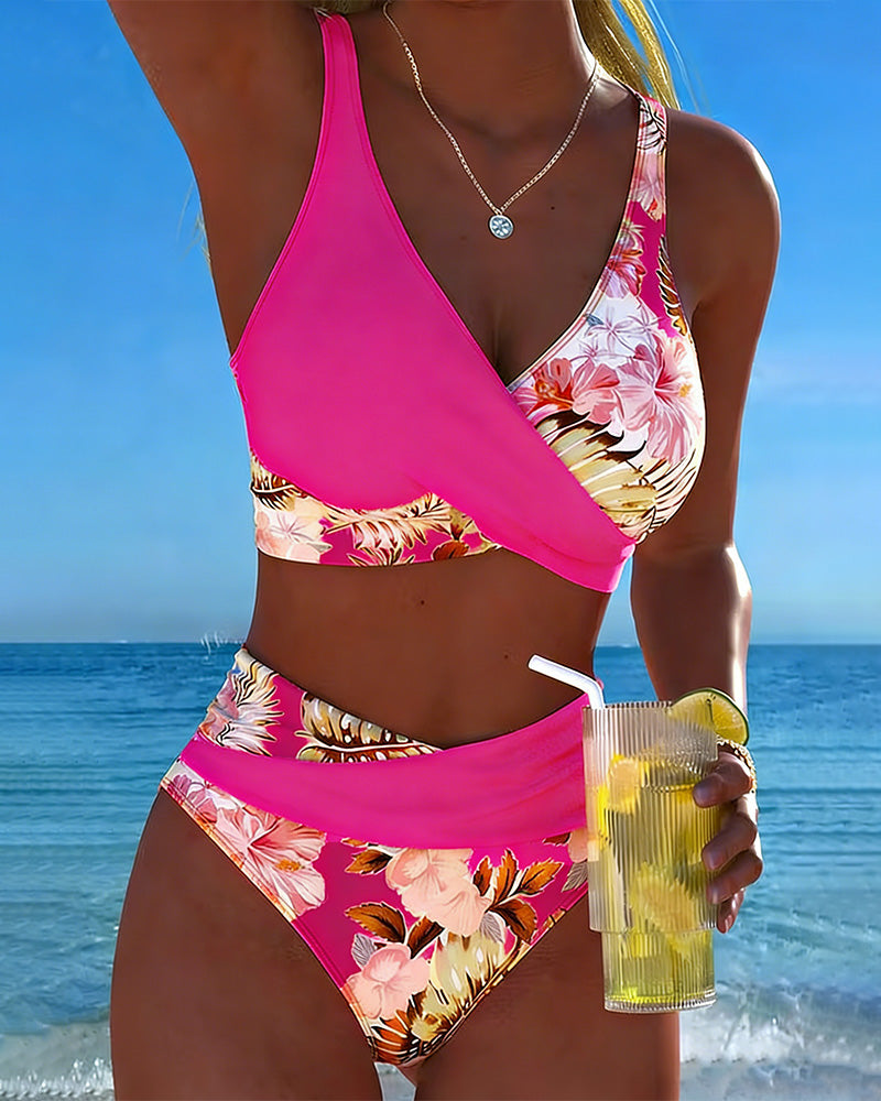 Mariana │ Bikini with contrasting floral print and opening