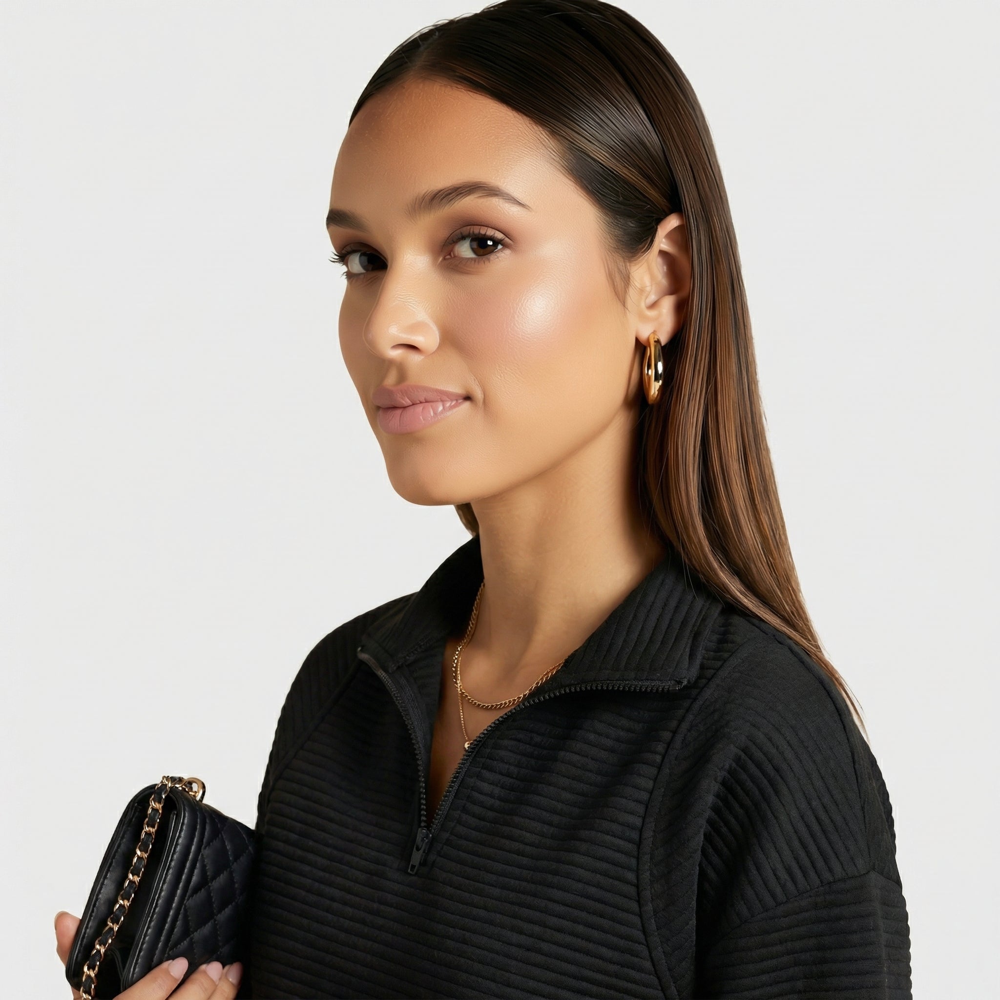 Helene | Zip-Up V-Neck Jumper