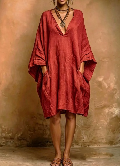 Fiorella - Soft Linen & Cotton Dress with Natural Style