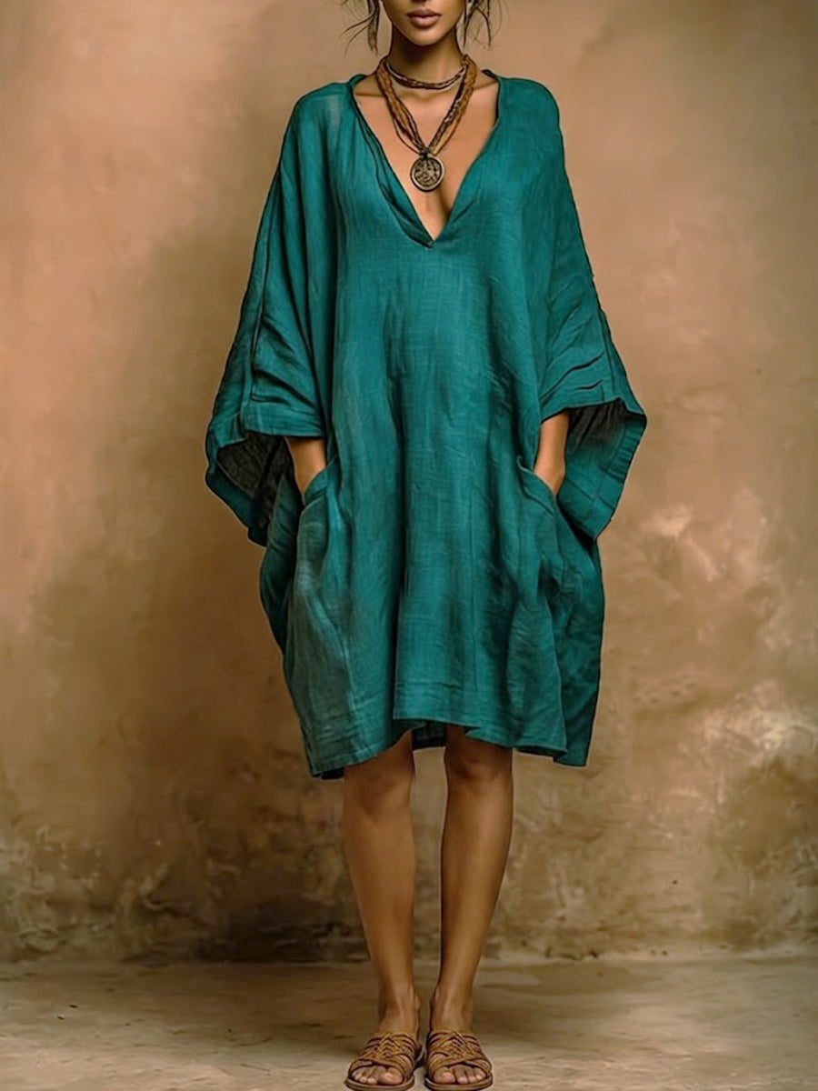 Fiorella - Soft Linen & Cotton Dress with Natural Style
