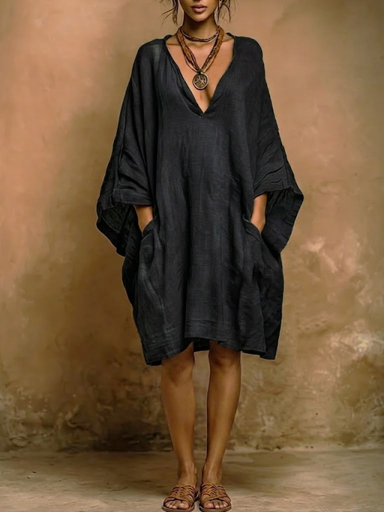 Fiorella - Soft Linen & Cotton Dress with Natural Style